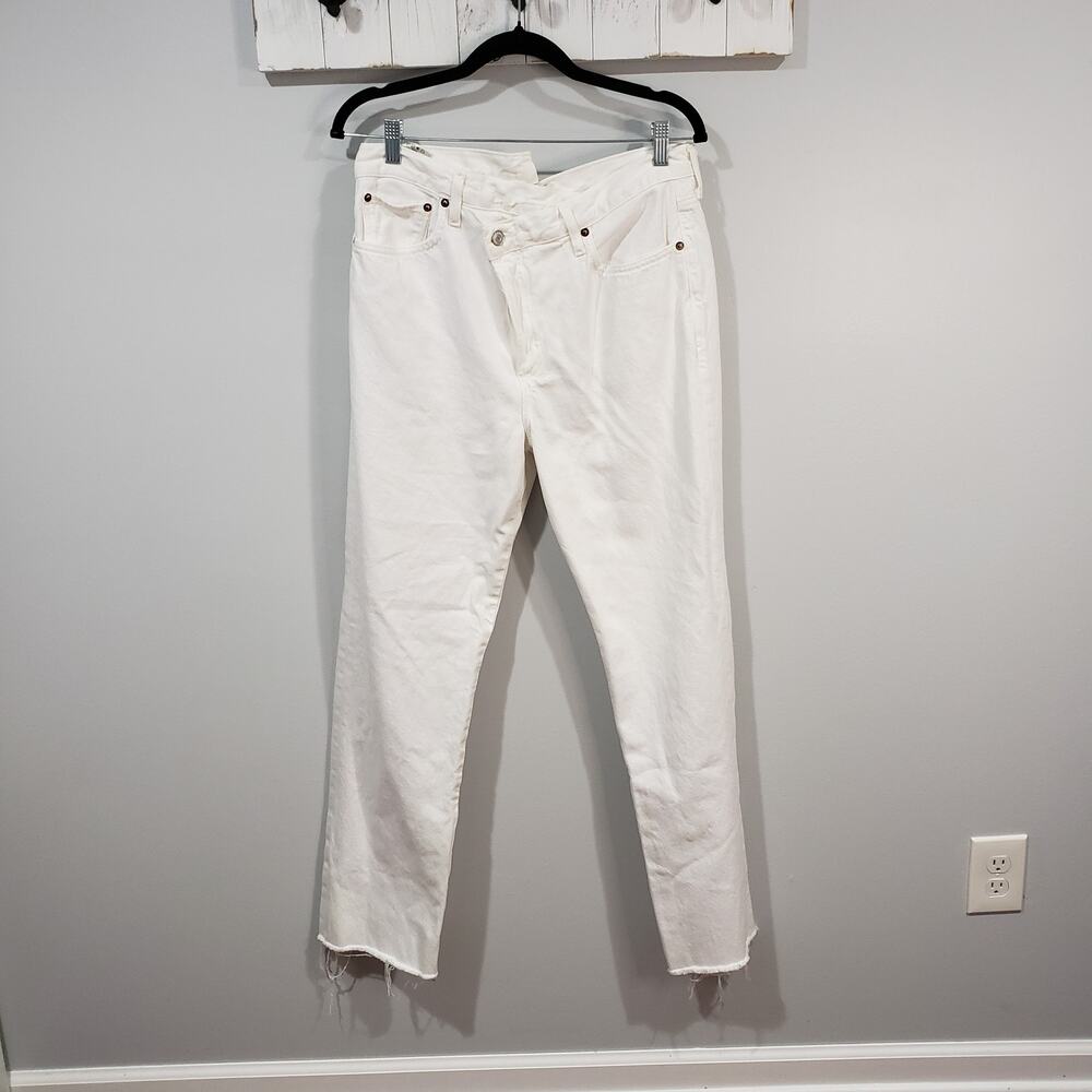 AGOLDE Criss Cross Straight Jeans White Size 30